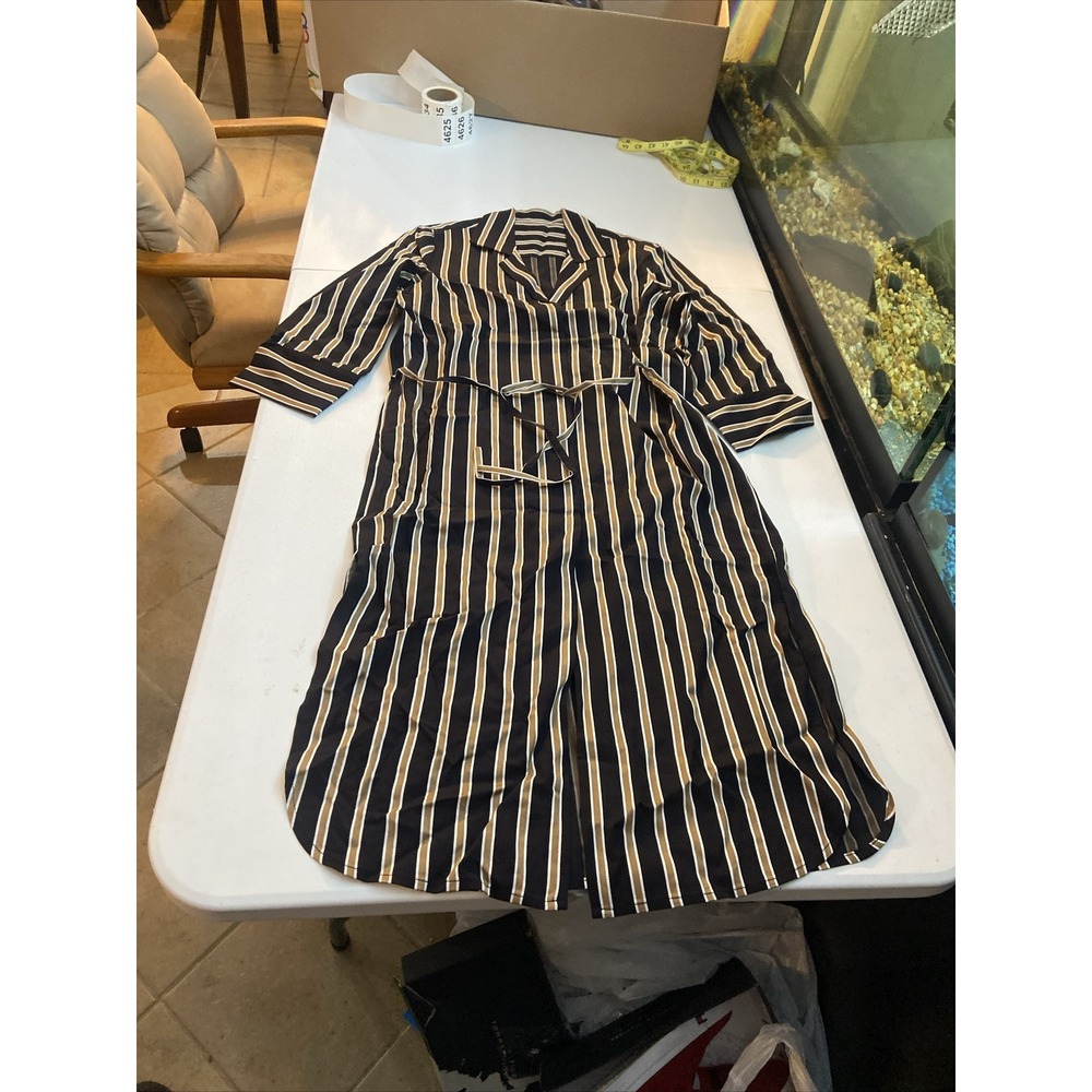 7 FOR ALL MANKIND Striped Denim Belted Shirtdress Dress Women's Small Or XS